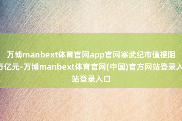 万博manbext体育官网app官网寒武纪市值梗阻1万亿元-万博manbext体育官网(中国)官方网站登录入口