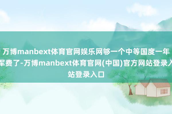 万博manbext体育官网娱乐网够一个中等国度一年的军费了-万博manbext体育官网(中国)官方网站登录入口
