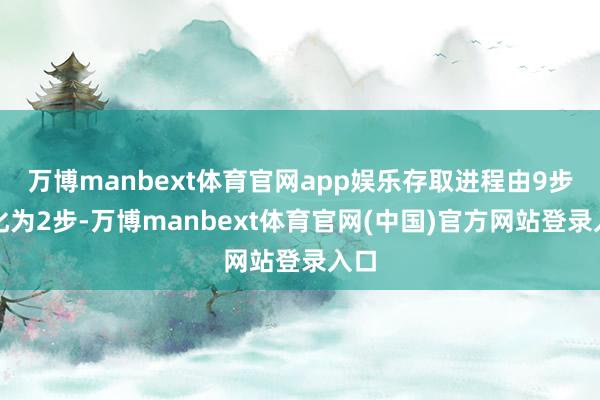 万博manbext体育官网app娱乐存取进程由9步简化为2步-万博manbext体育官网(中国)官方网站登录入口